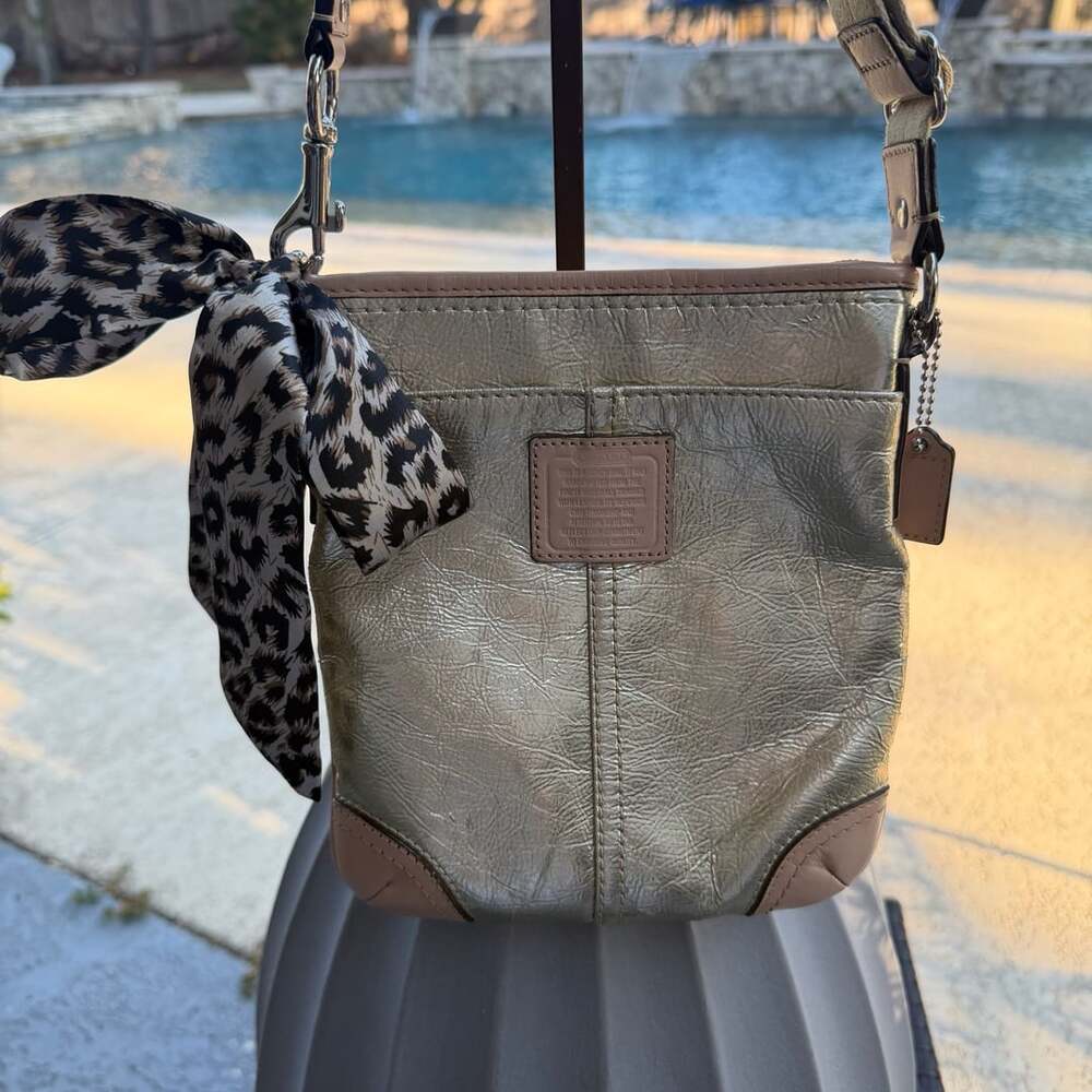 Coach Metallic Gold Leather Crossbody Bag
